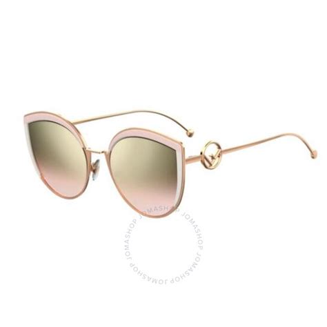 Fendi F is Fendi Brown Pink Shaded Cat Eye Ladies Sunglasses 